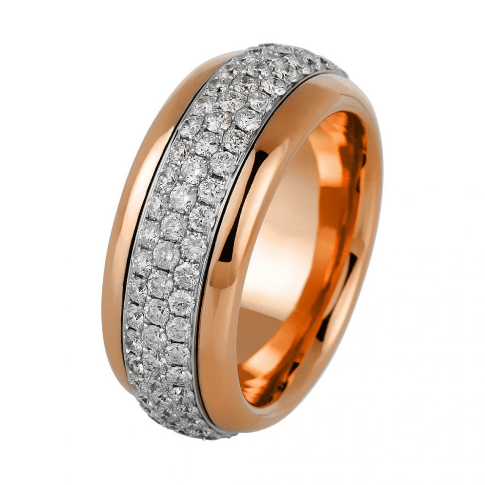 Redgold / Whitegold Diamond Ring