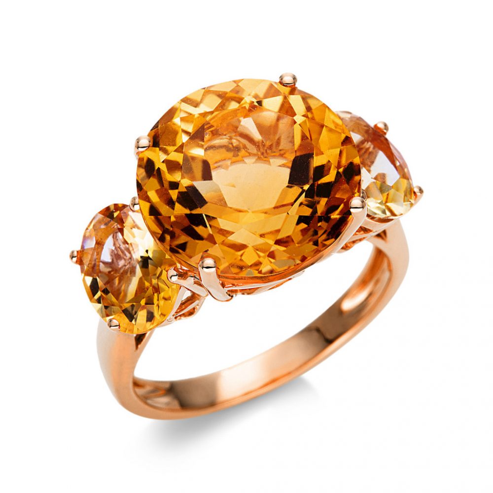 Redgold Citrine Ring