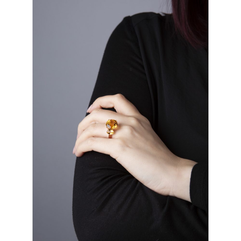 Redgold Citrine Ring