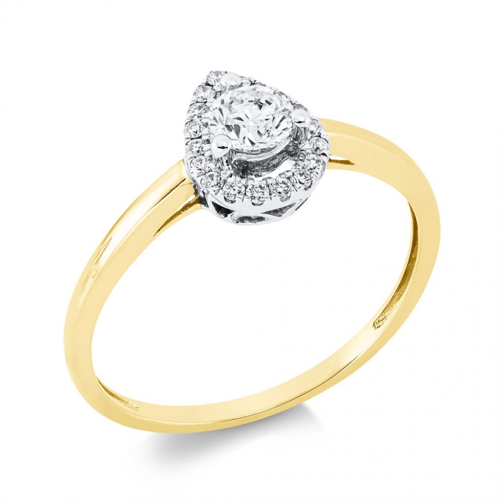 Whitegold / Yellowgold Diamond Ring