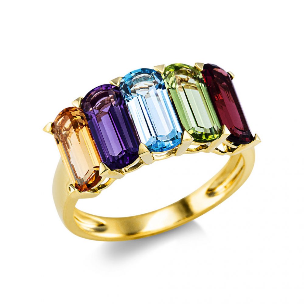 Yellowgold Multicolor Ring