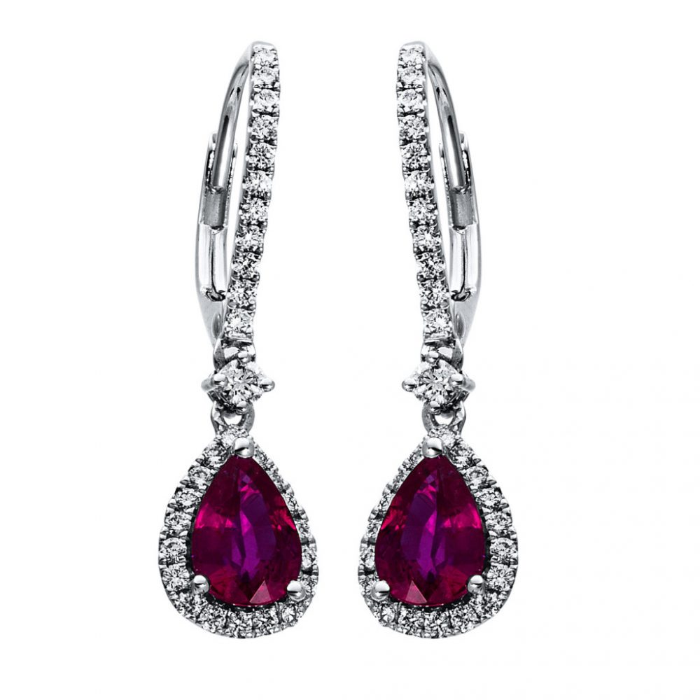 Whitegold Ruby Earrings