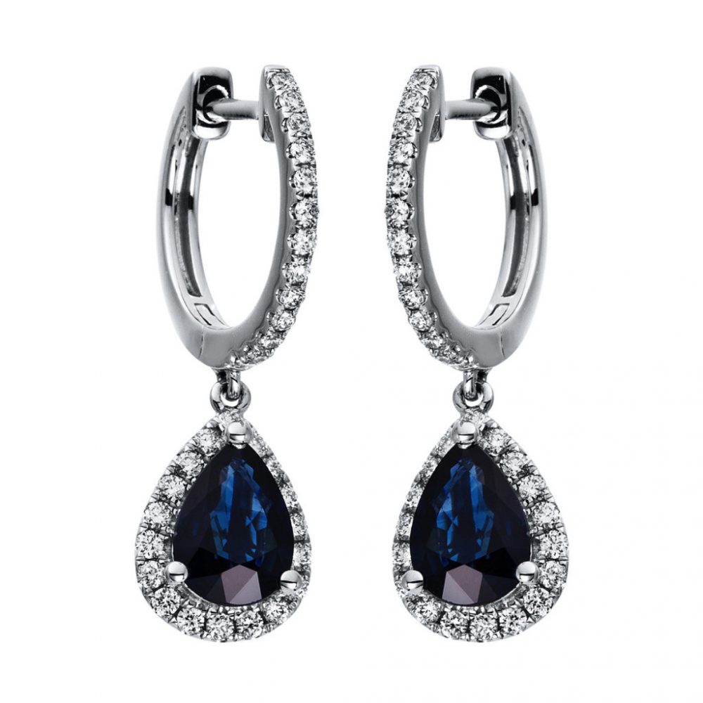 Whitegold Sapphire Earrings