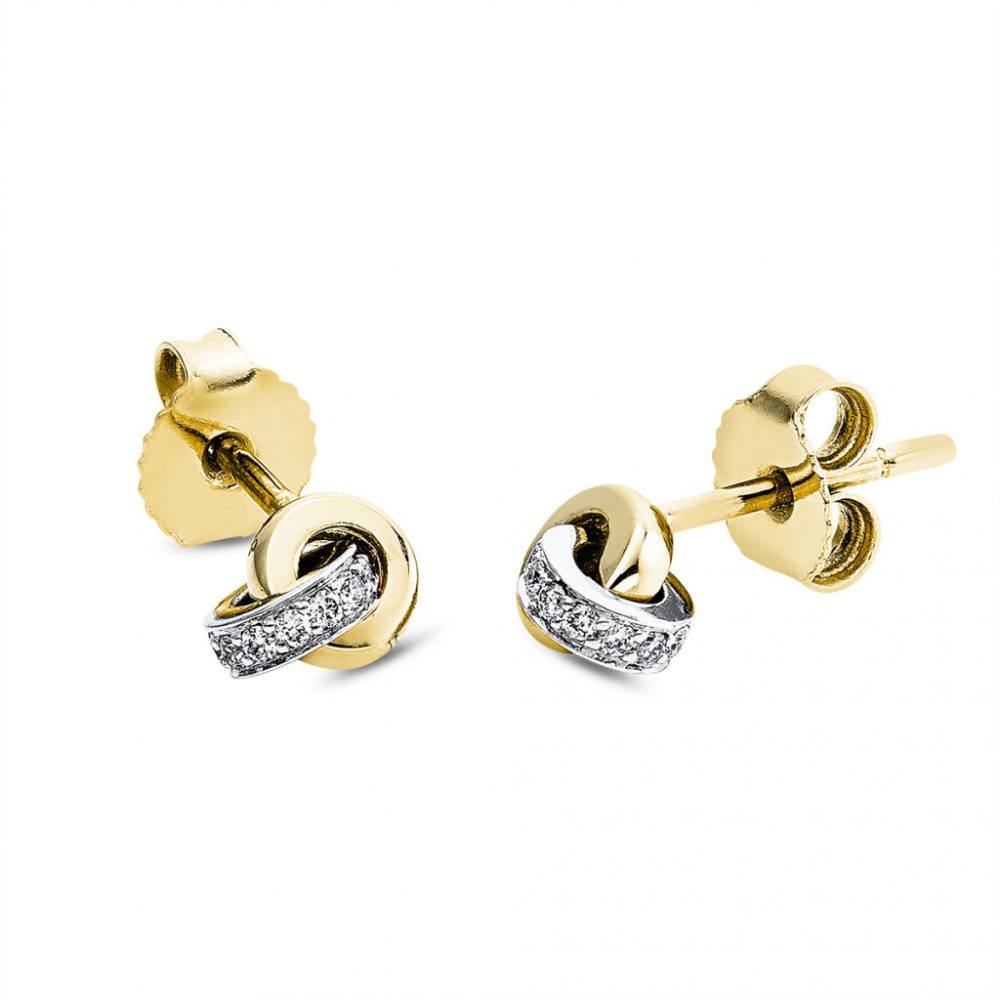 Yellowgold / Whitegold Diamond Earrings