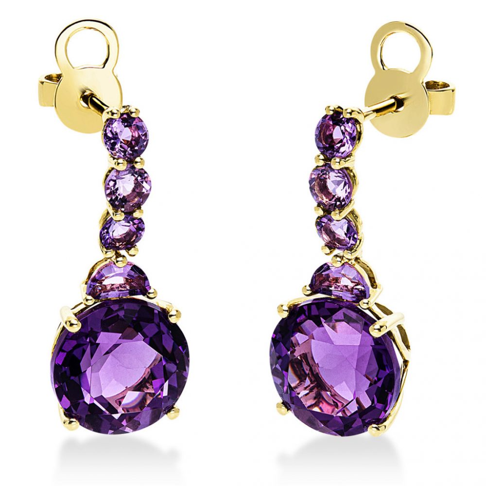 Yellowgold Amethyst Earrings