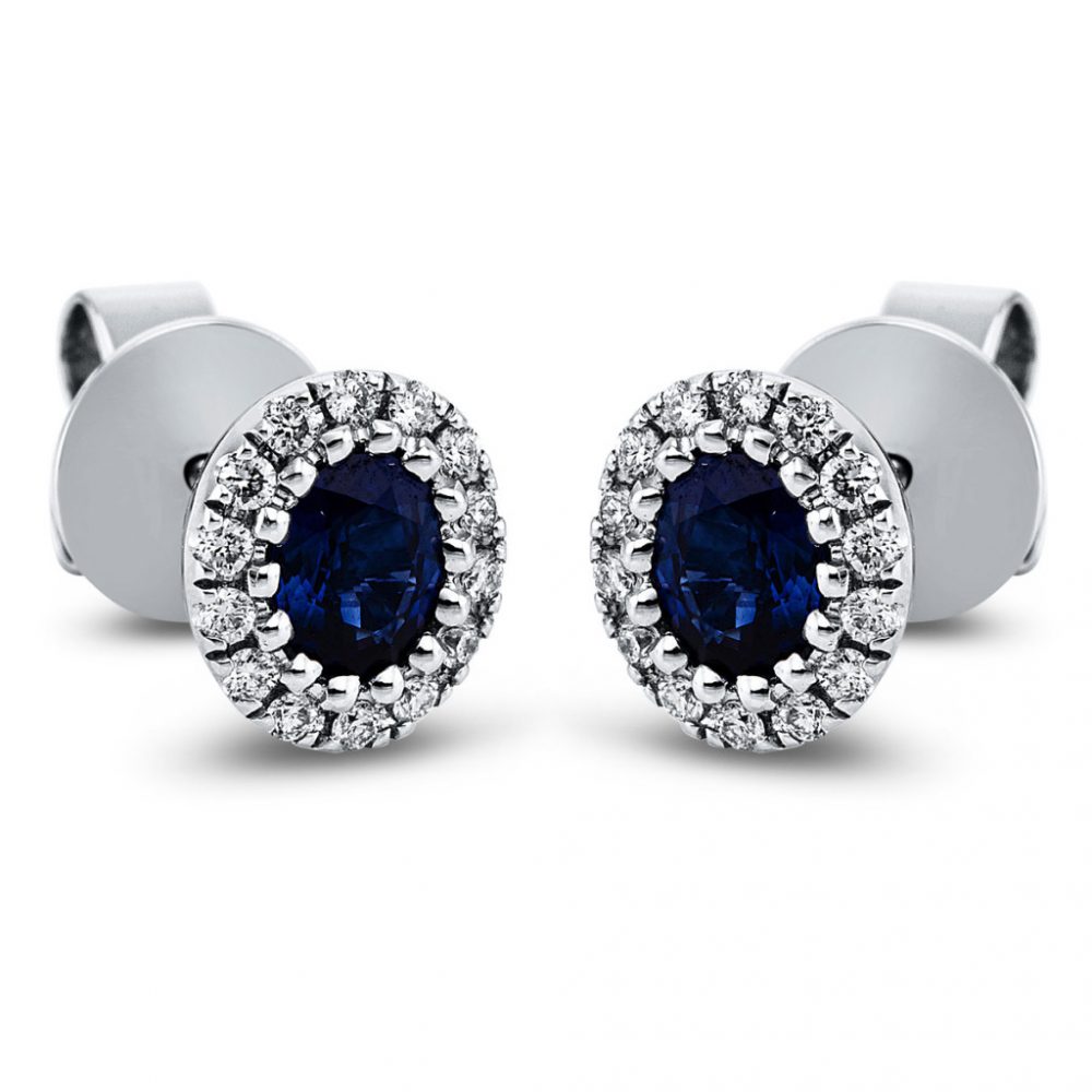 Whitegold Sapphire Earrings