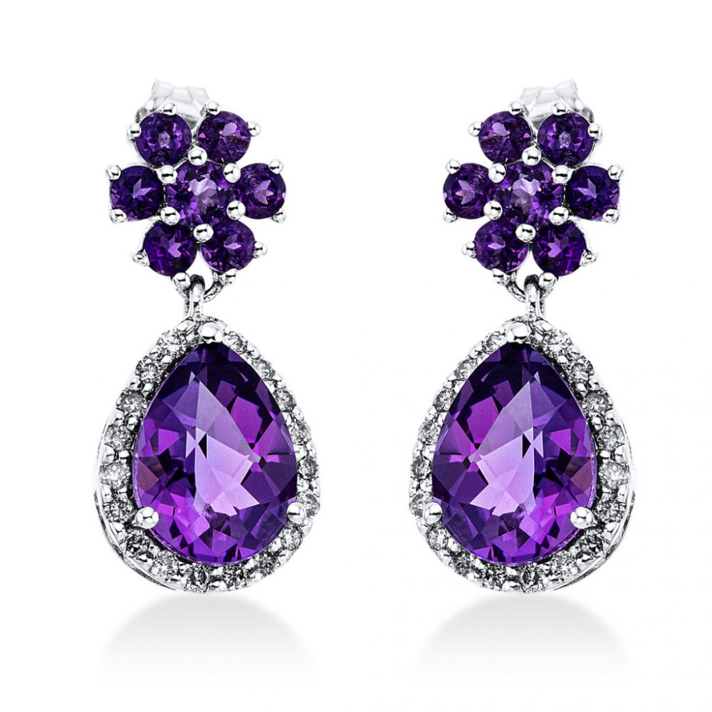 Whitegold Amethyst Earrings