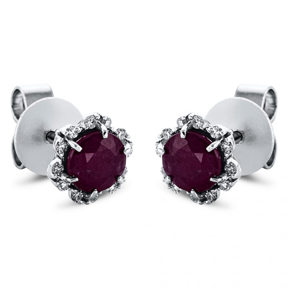 Whitegold Ruby Earrings