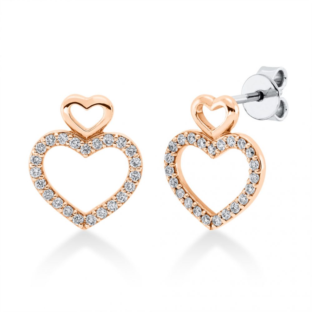 Redgold / Whitegold Diamond Earrings