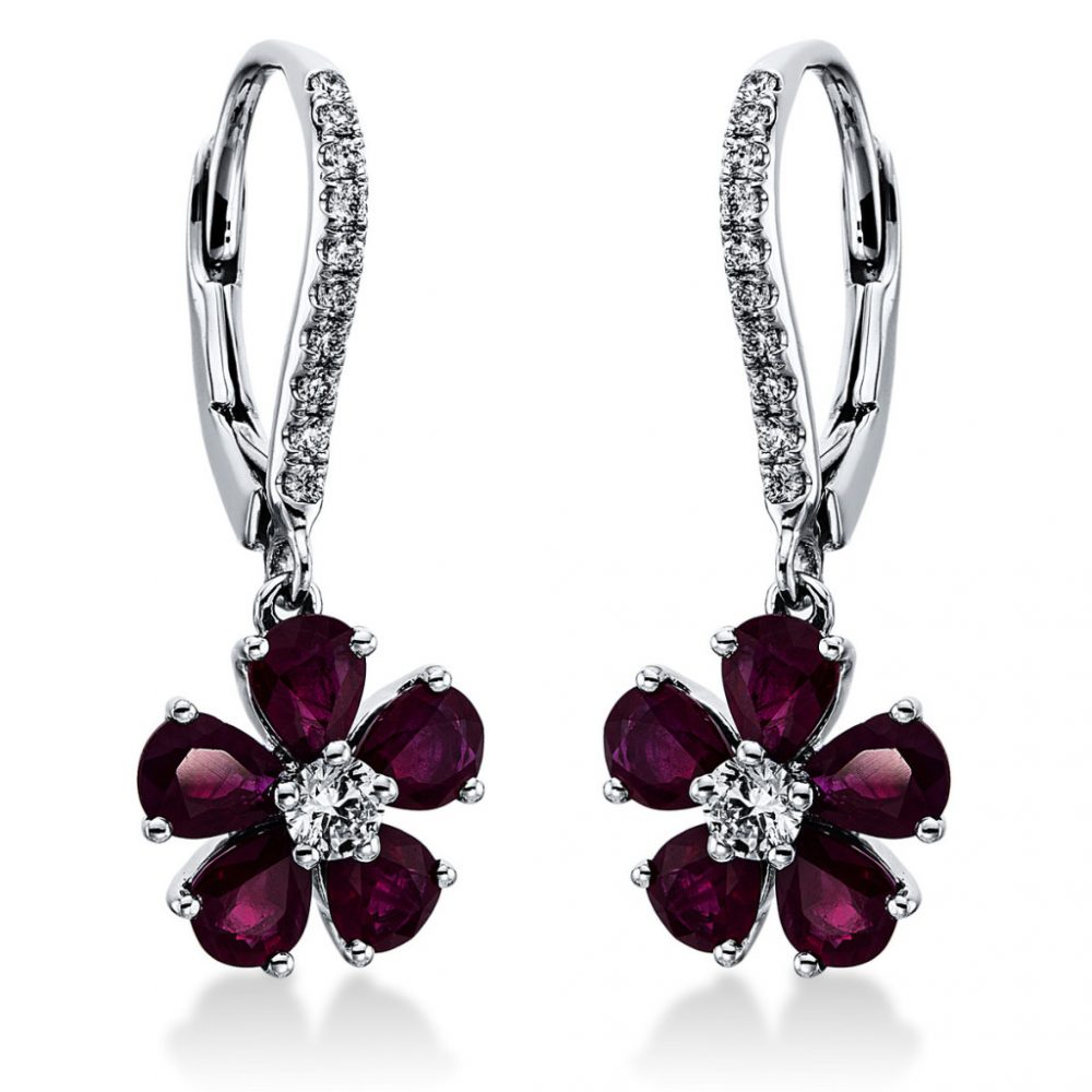 Whitegold Ruby Earrings