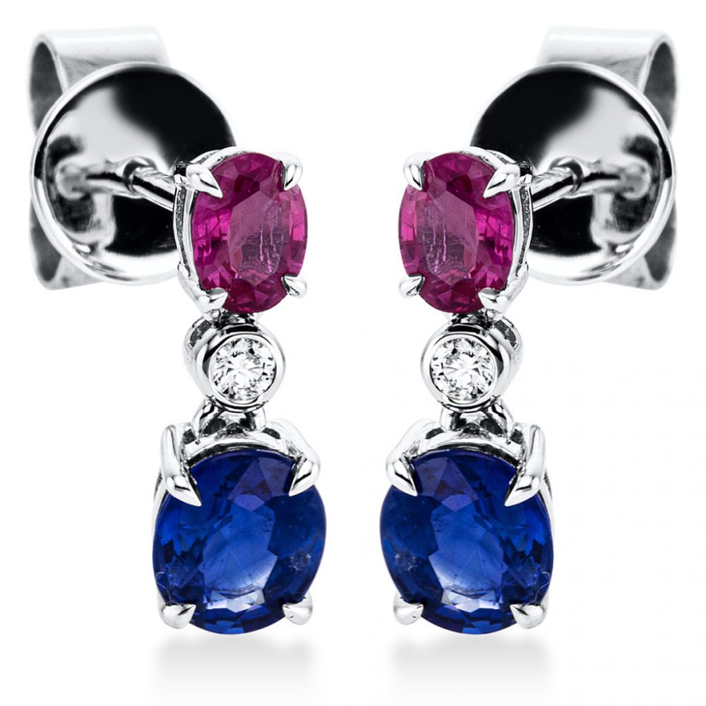 Whitegold Sapphire Earrings