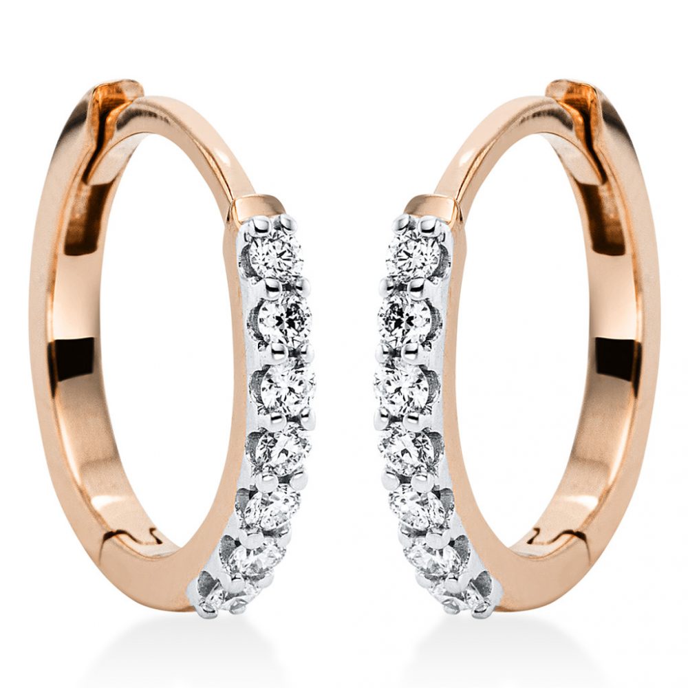 Redgold / Whitegold Diamond Earrings