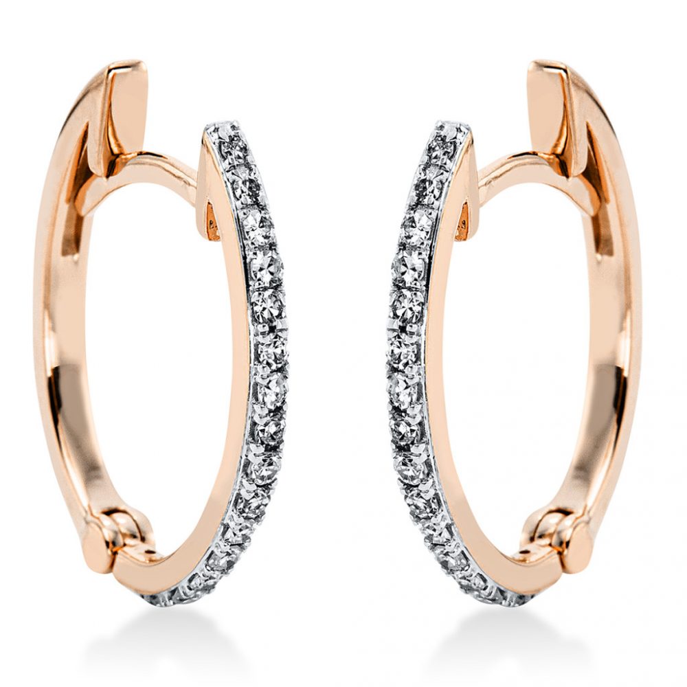 Redgold / Whitegold Diamond Earrings