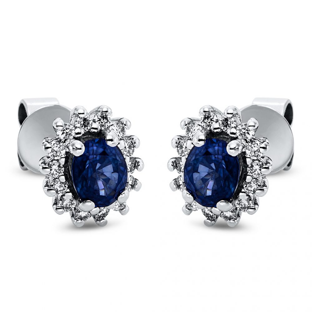 Whitegold Sapphire Earrings