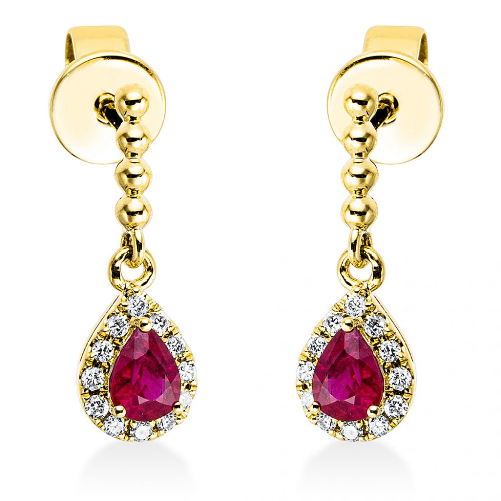 Yellowgold Ruby Earrings