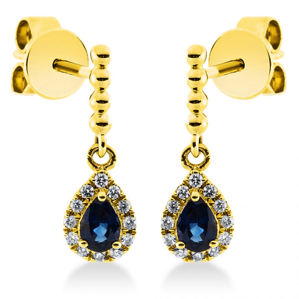 Yellowgold Sapphire Earrings