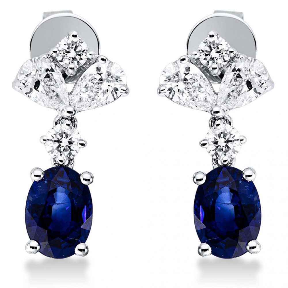 Whitegold Sapphire Earrings