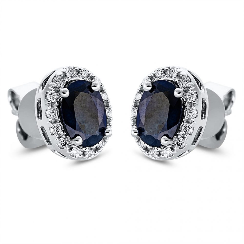 Whitegold Sapphire Earrings