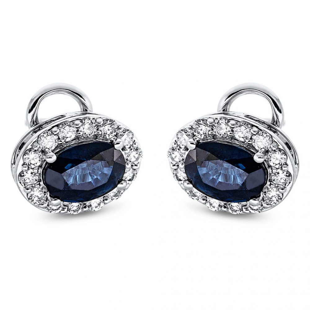 Whitegold Sapphire Earrings