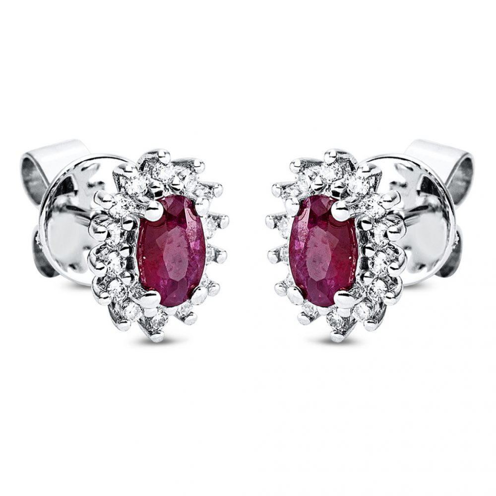 Whitegold Ruby Earrings