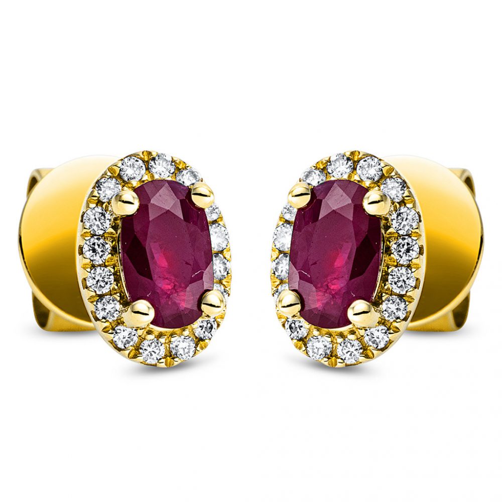 Yellowgold Ruby Earrings