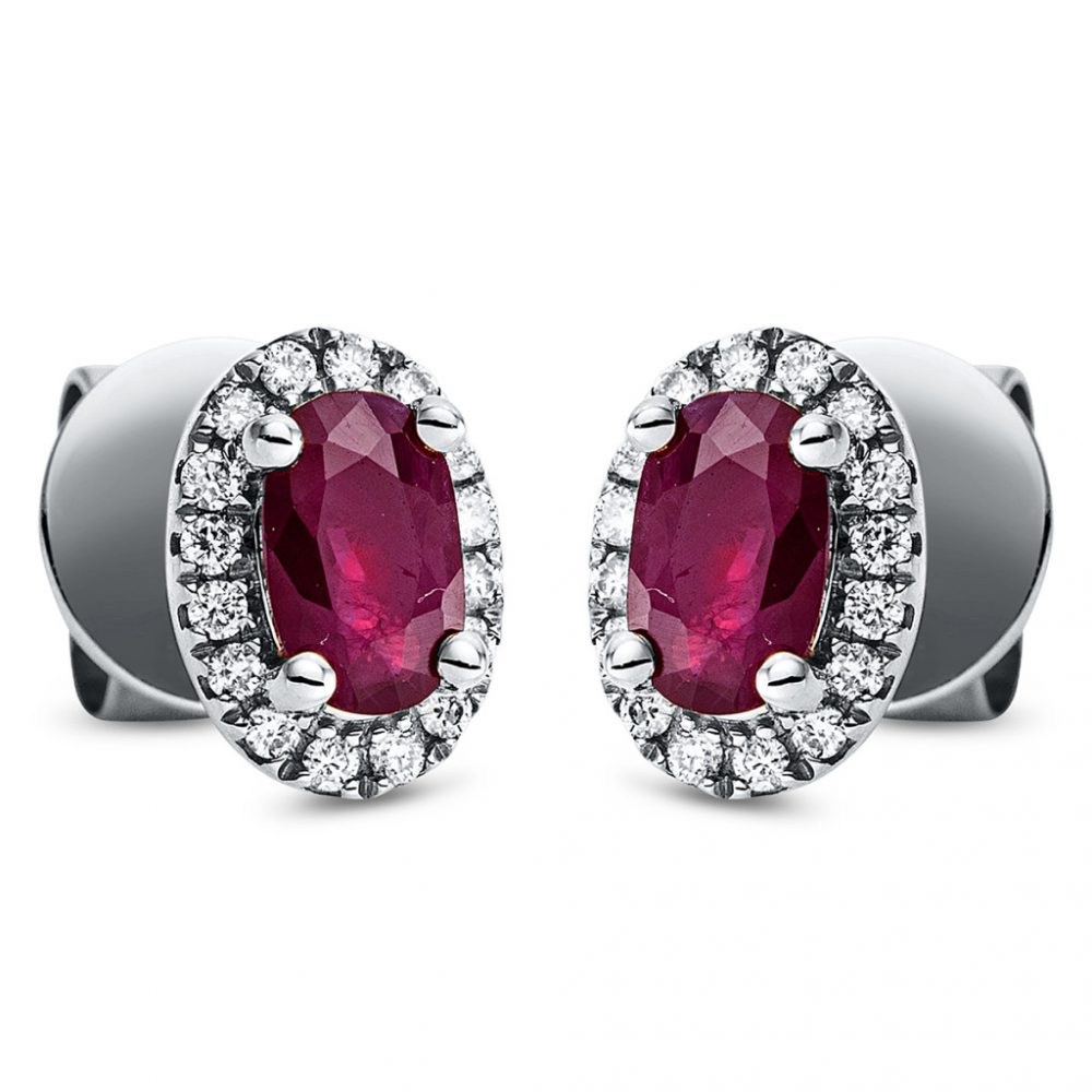 Whitegold Ruby Earrings