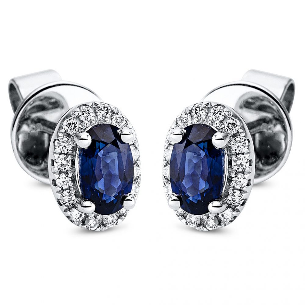 Whitegold Sapphire Earrings