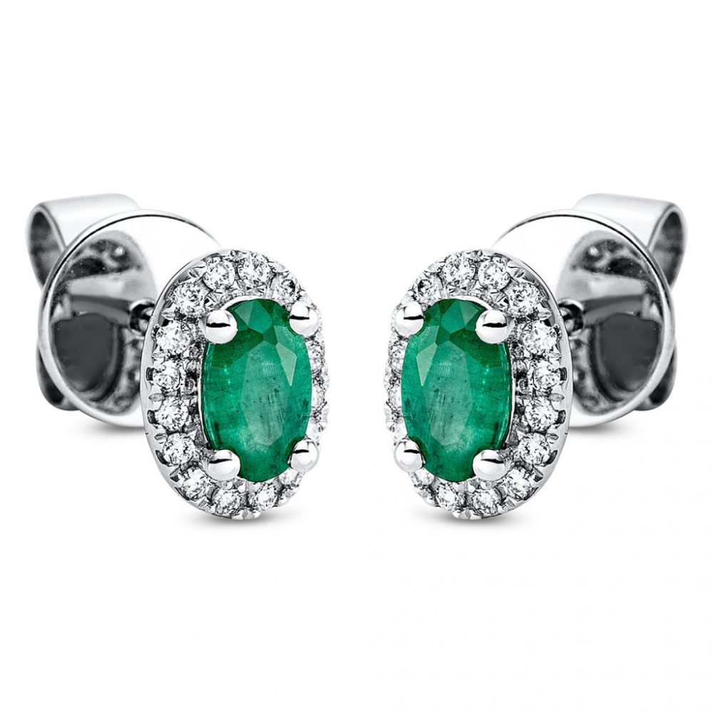 Whitegold Emerald Earrings