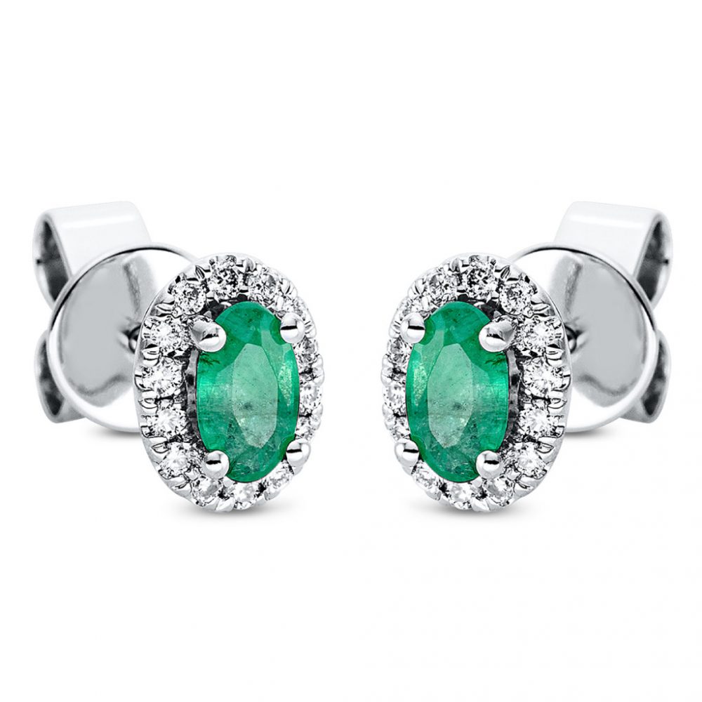 Whitegold Emerald Earrings