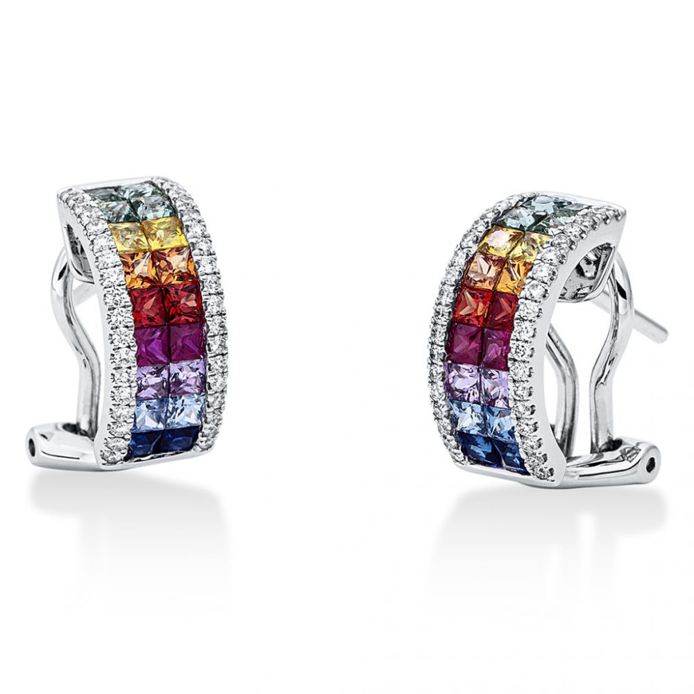 Whitegold Sapphire Earrings