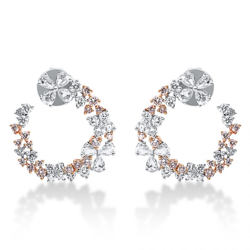 Whitegold / Rose gold Diamond Earrings