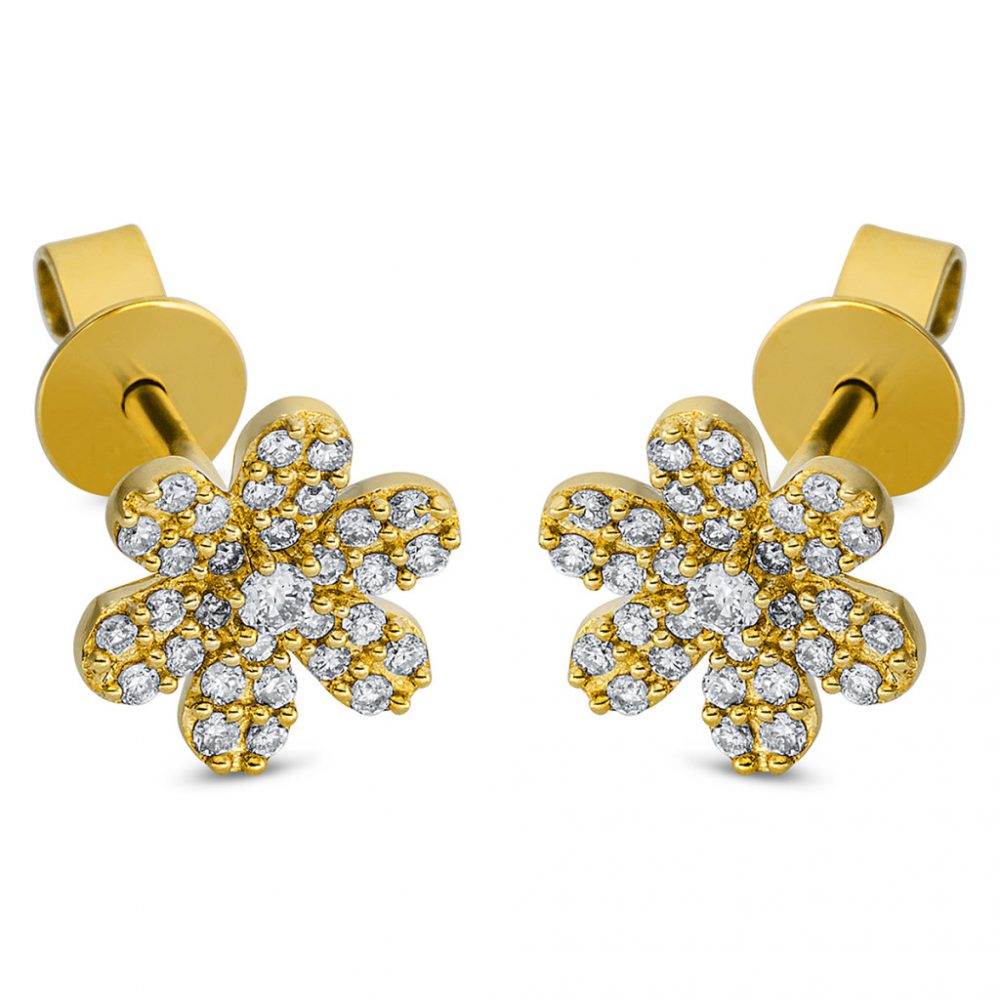 Yellowgold Diamond Earrings