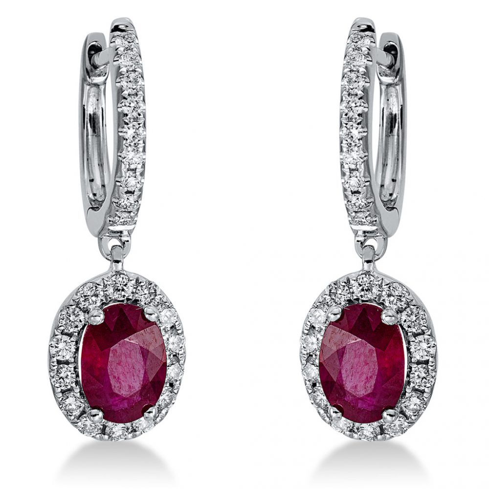 Whitegold Ruby Earrings