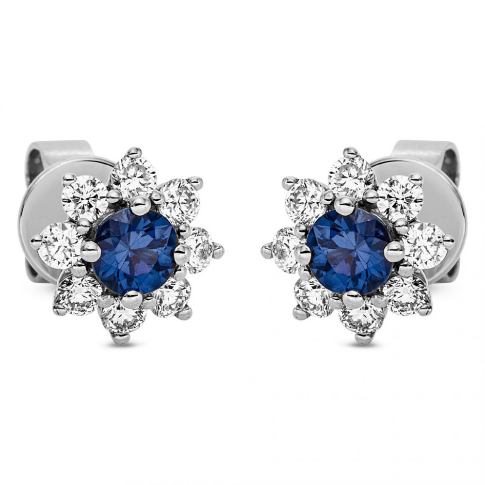 Whitegold Sapphire Earrings