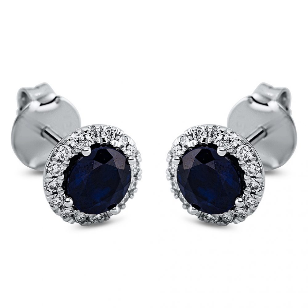 Whitegold Sapphire Earrings