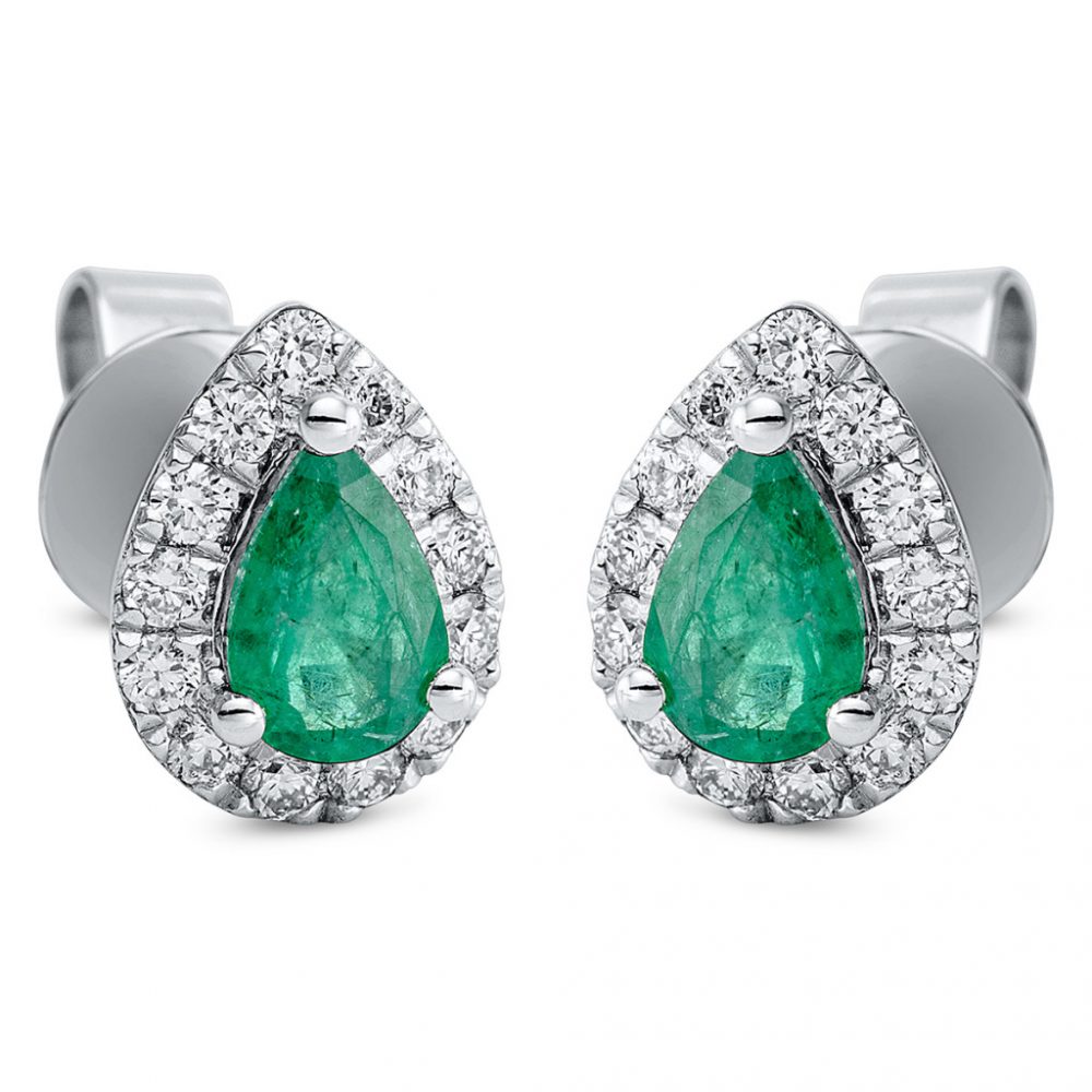 Whitegold Emerald Earrings