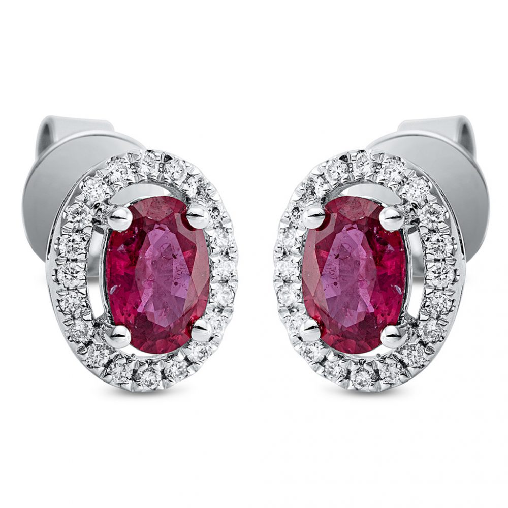 Whitegold Ruby Earrings