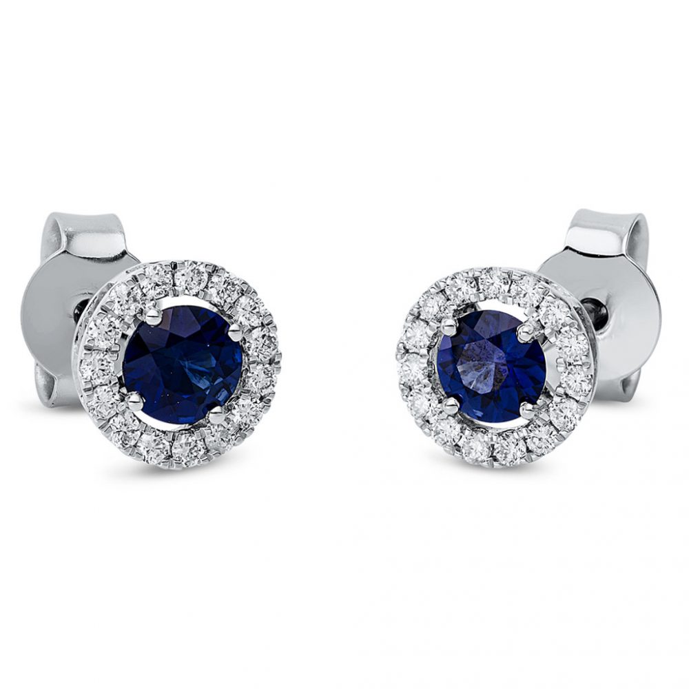 Whitegold Sapphire Earrings