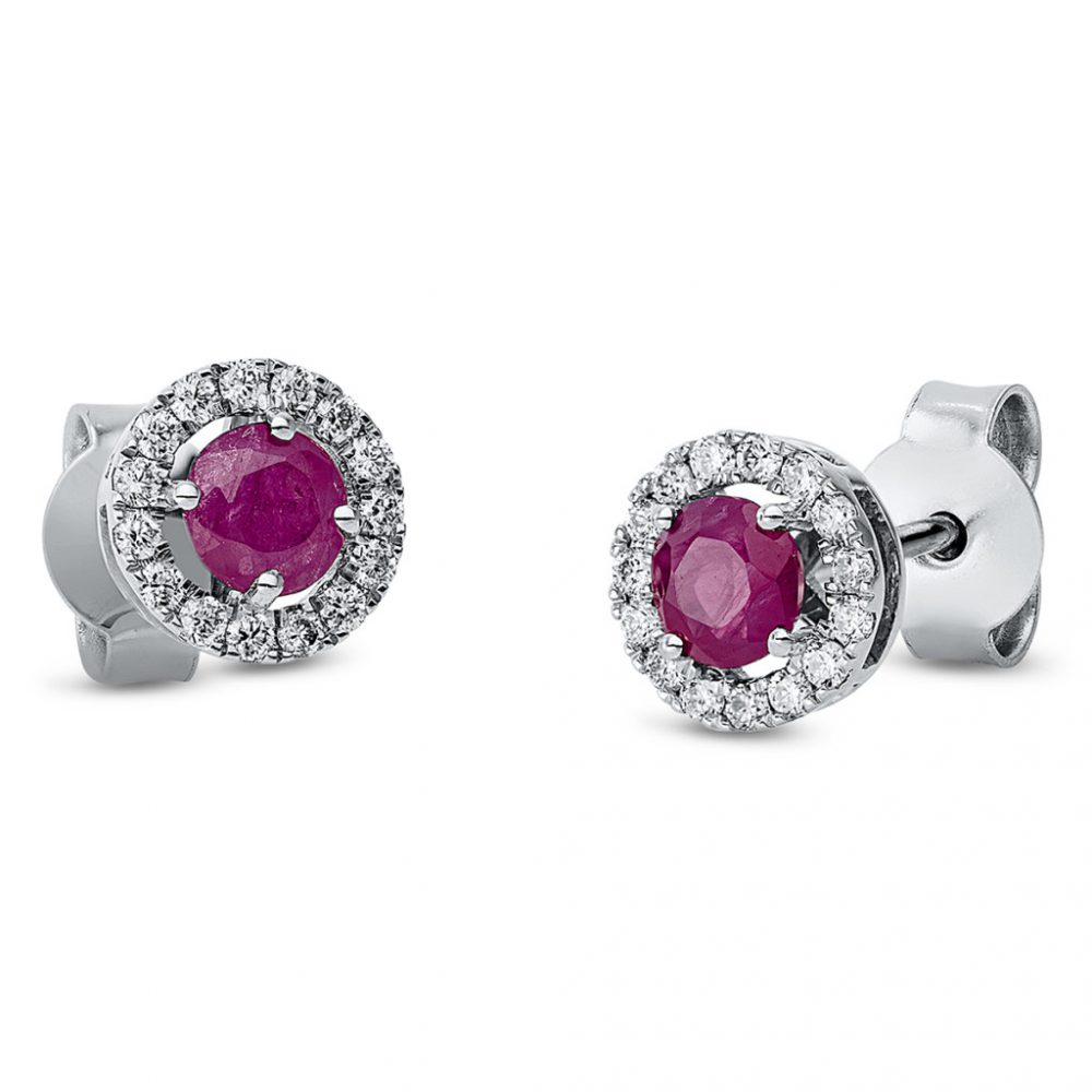 Whitegold Ruby Earrings