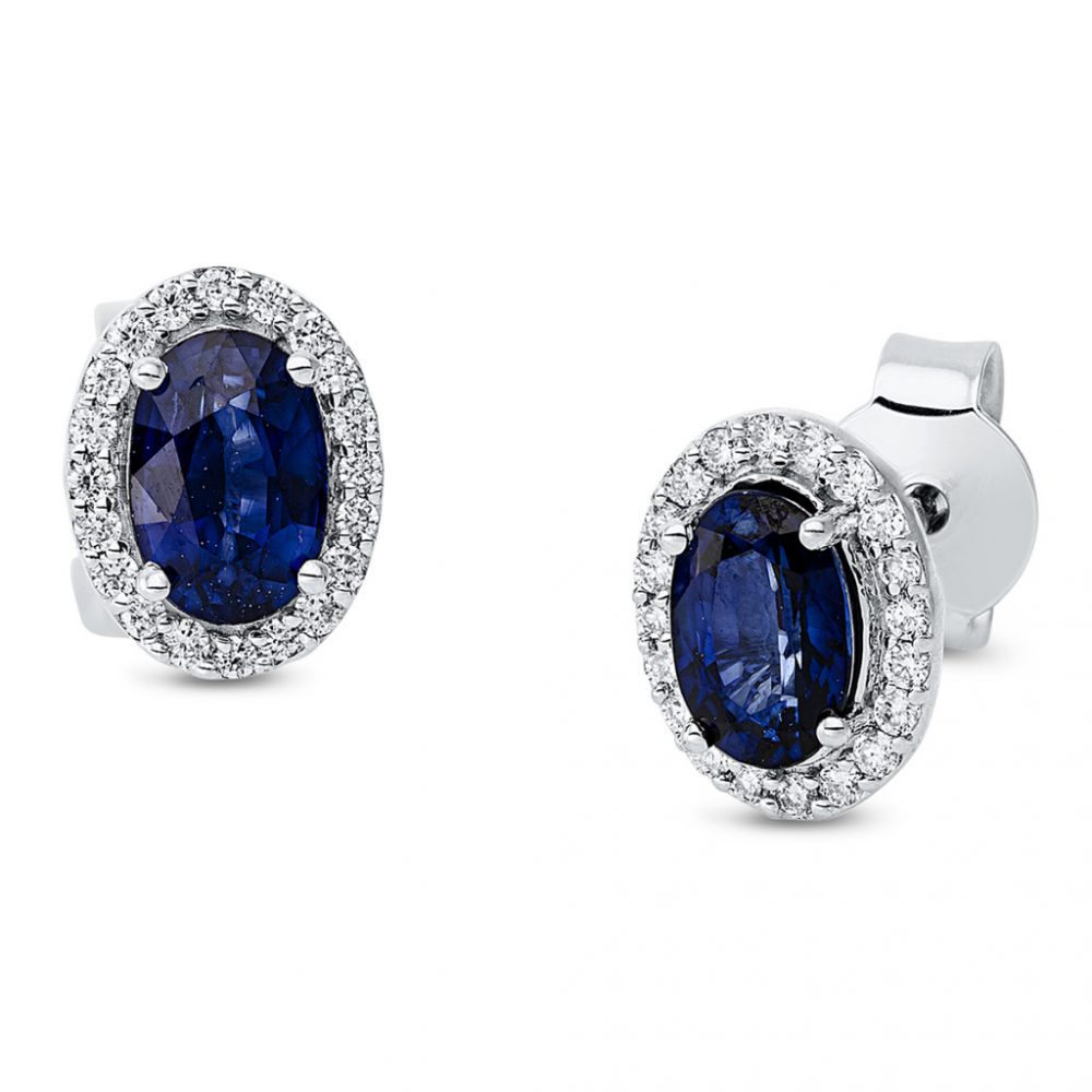 Whitegold Sapphire Earrings