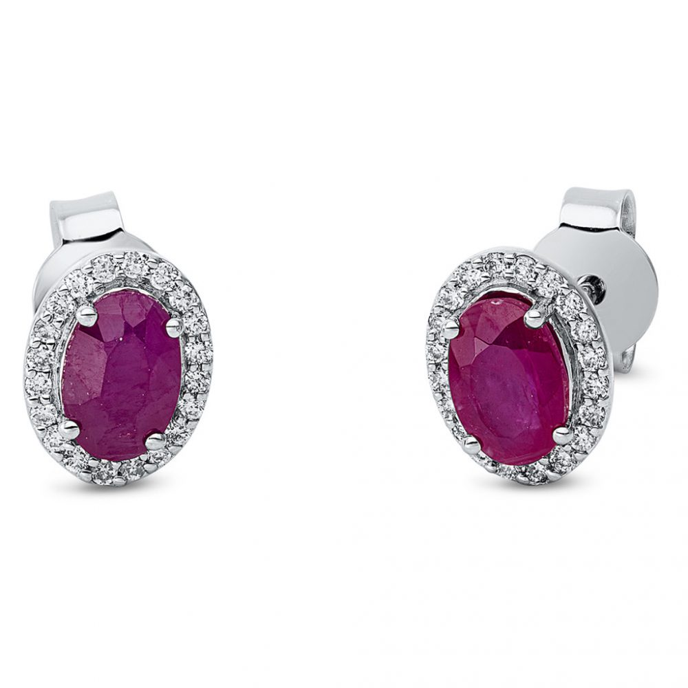 Whitegold Ruby Earrings