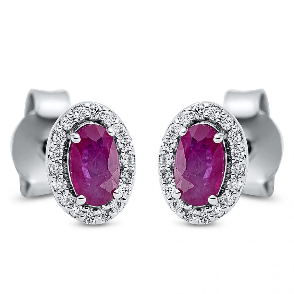 Whitegold Ruby Earrings