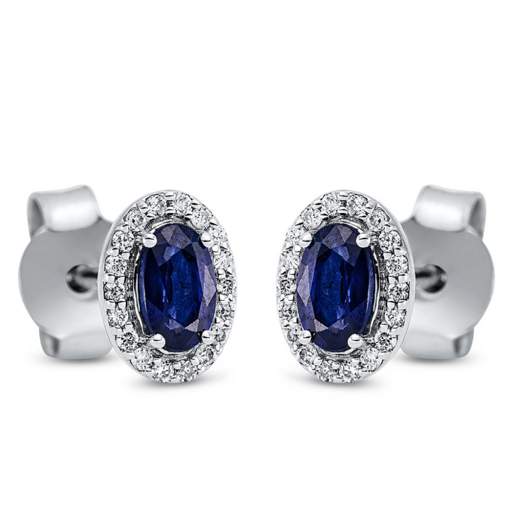 Whitegold Sapphire Earrings