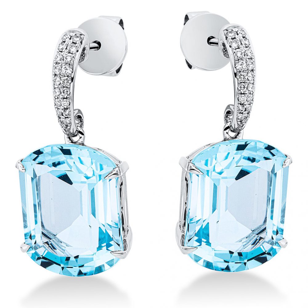 Whitegold Topaz Earrings