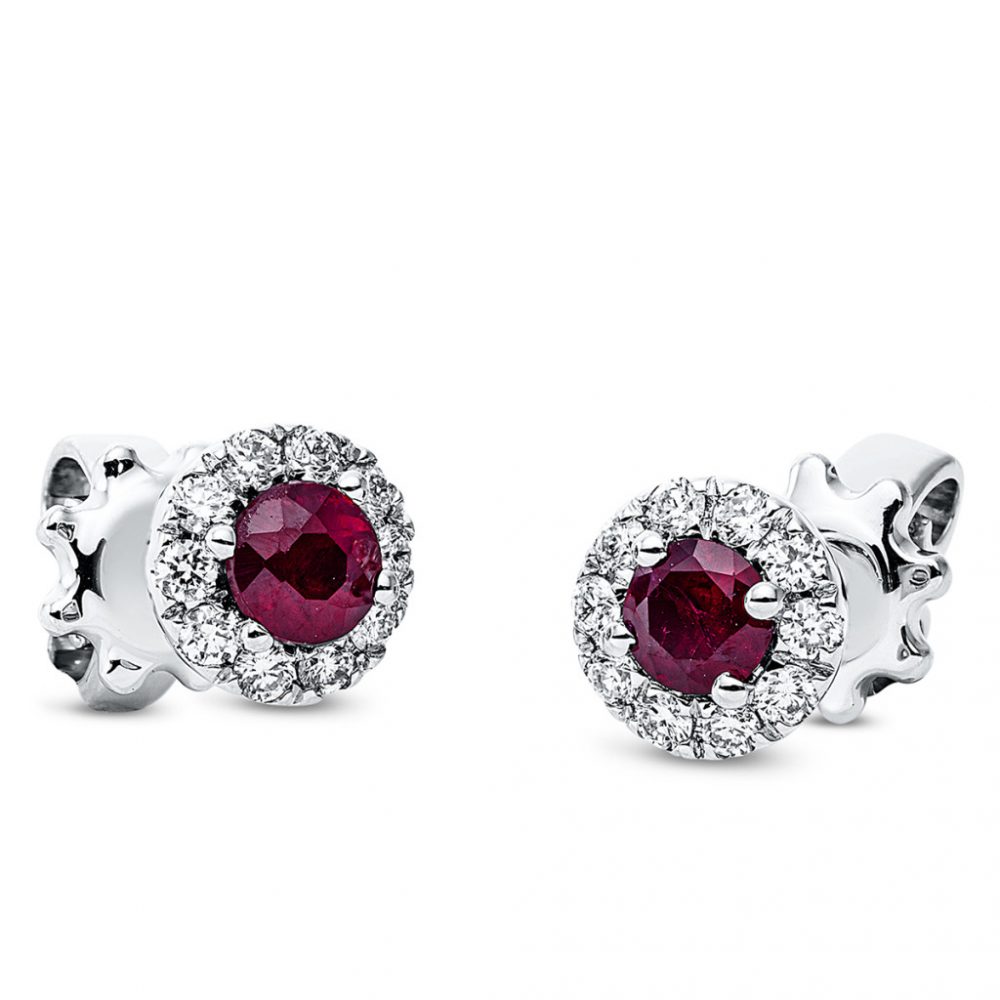 Whitegold Ruby Earrings