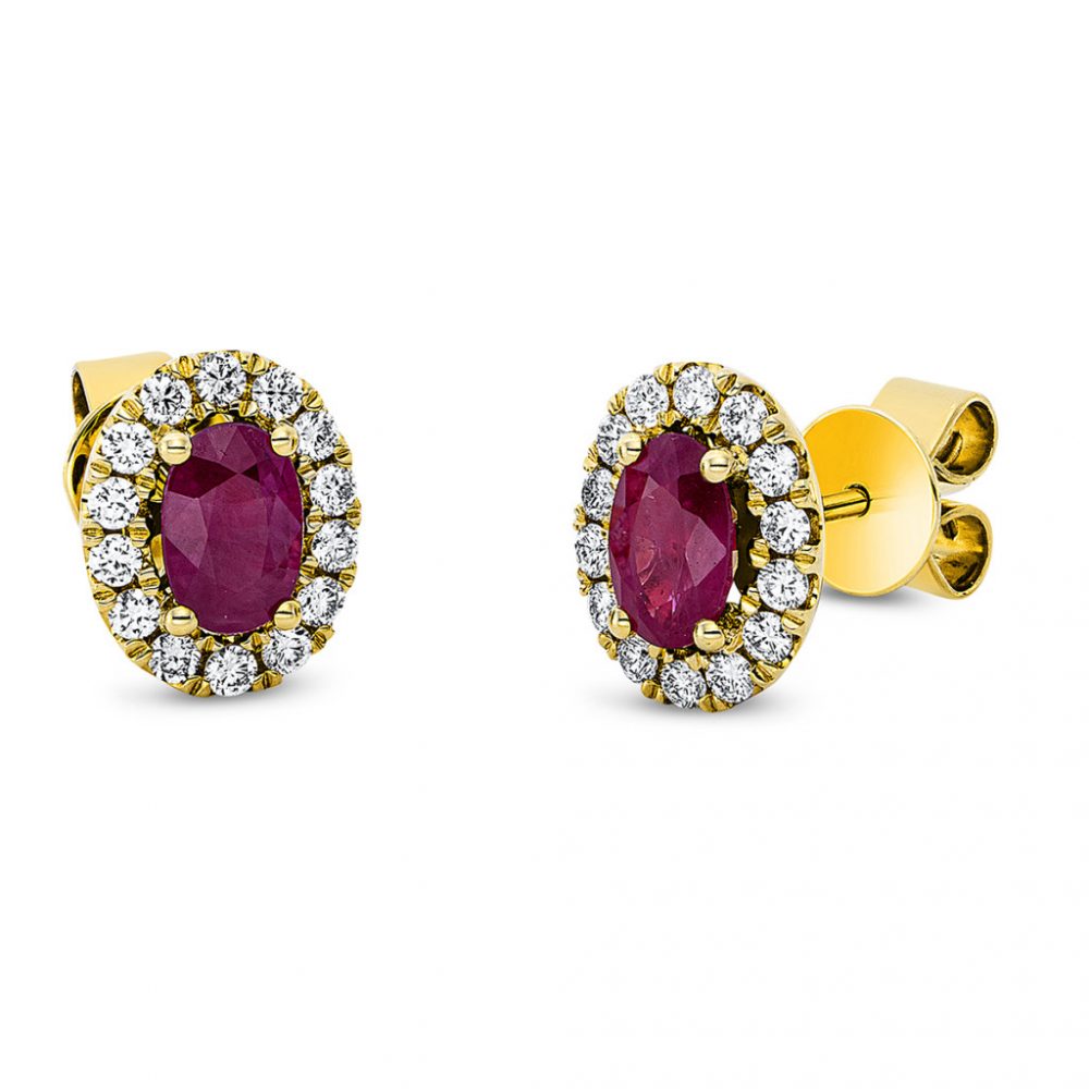 Yellowgold Ruby Earrings