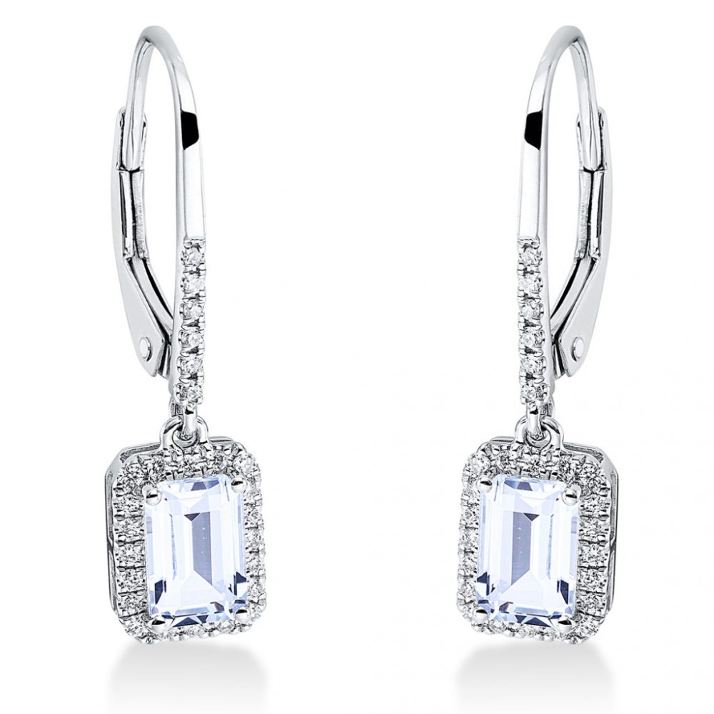 Whitegold Topaz Earrings