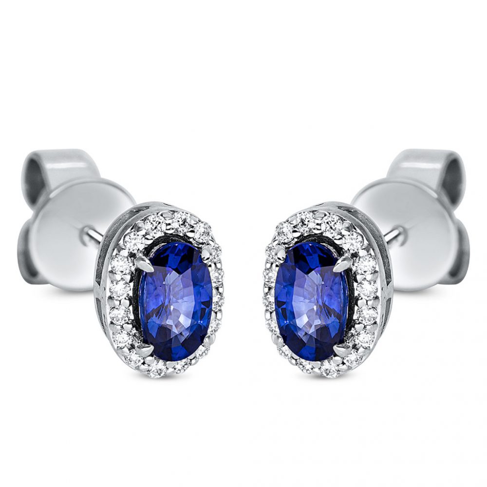 Whitegold Sapphire Earrings