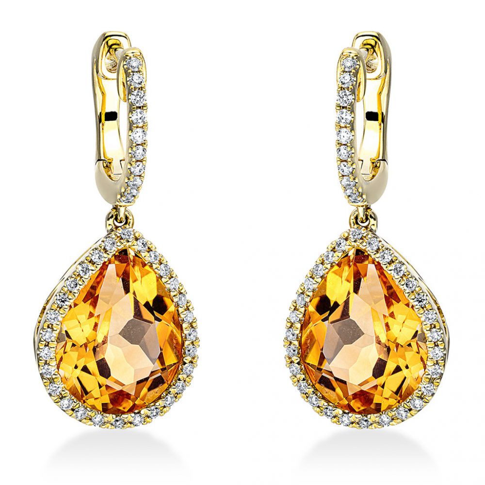 Yellowgold Citrine Earrings