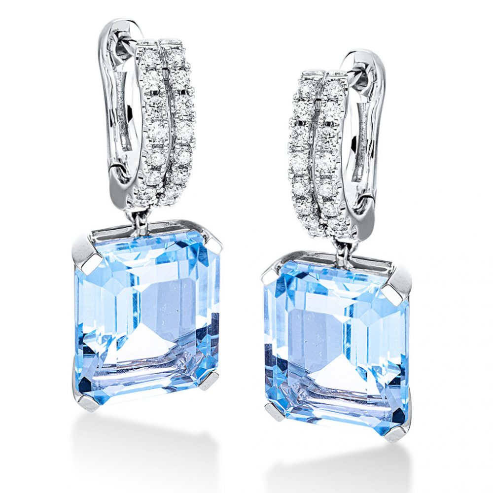 Whitegold Topaz Earrings